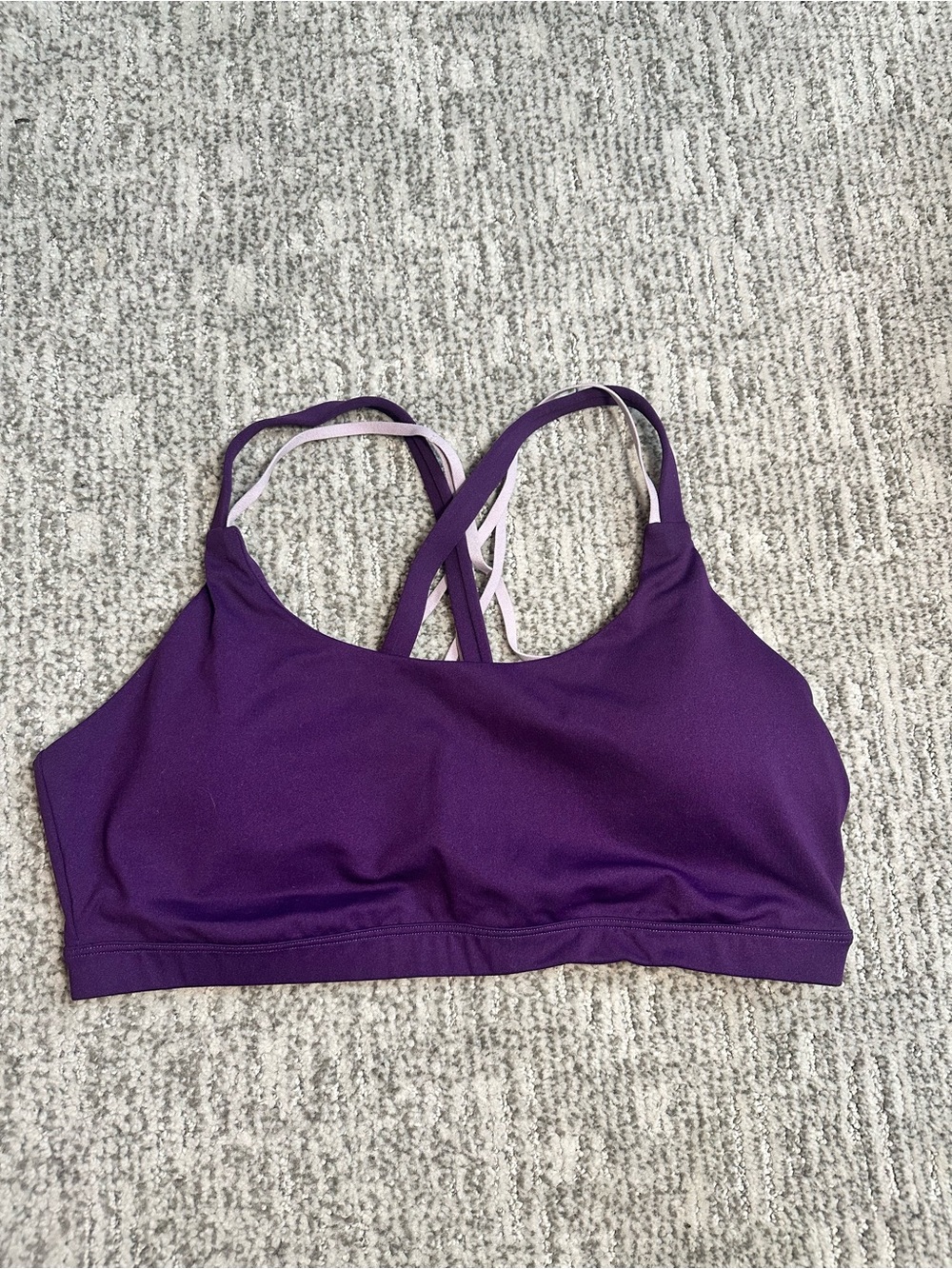 Fabletics Boost Low Impact Purple Strappy Cross-Back Sports Bra